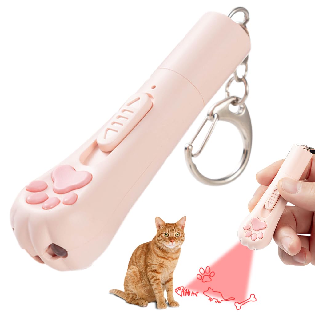 Qpets Cat Laser Pointer, Cat Interactive Toy USB Rechargeable Laser Pointer with 5 Switchable Patterns Red Laser Pointer Pen Cat Toy Chasing Toy Cute Cat Claw Laser Pointer Pen Qpets Cat Laser Pointer, Cat Interactive Toy USB Rechargeable Laser Pointer with 5 Switchable Patterns Red Laser Pointer Pen Cat Toy Chasing Toy Cute Cat Claw Laser Pointer Pen